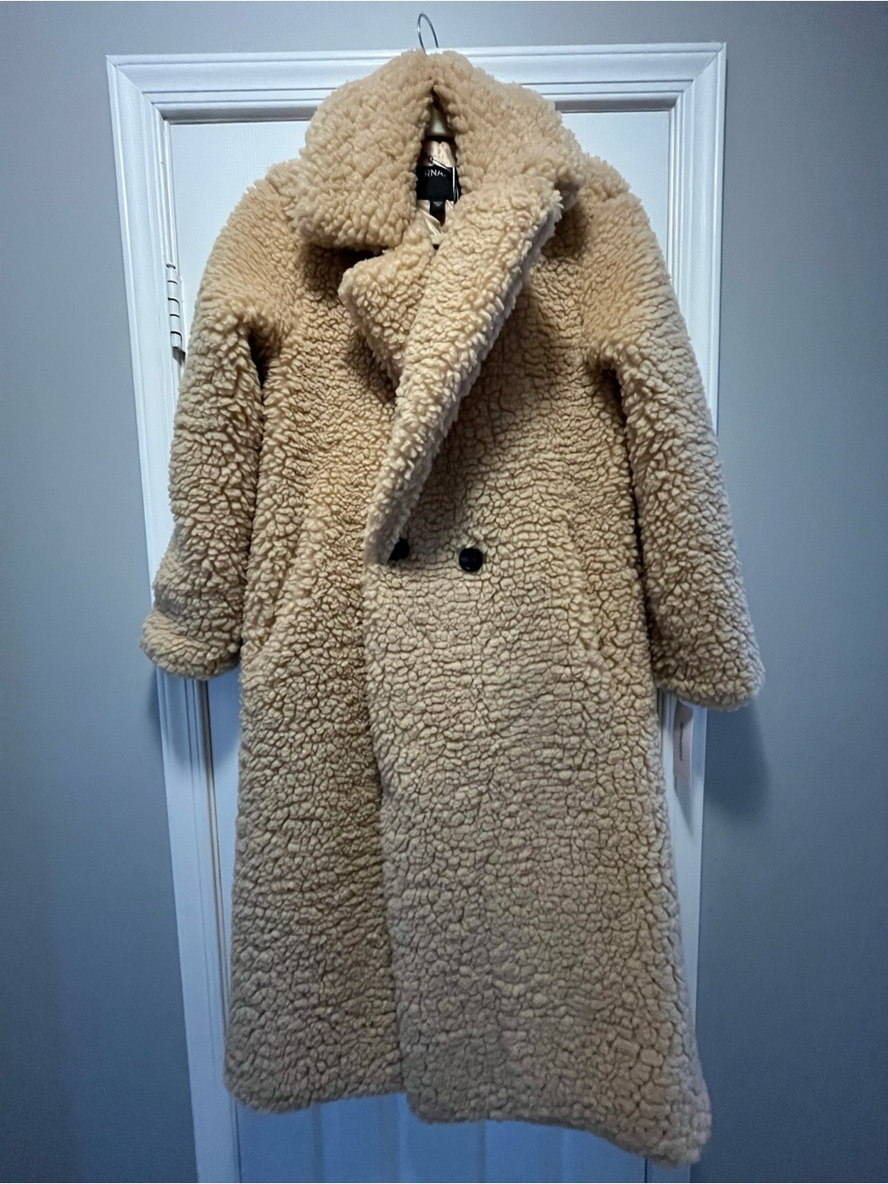 Teddy Longline Coat in Cream - Bernardo